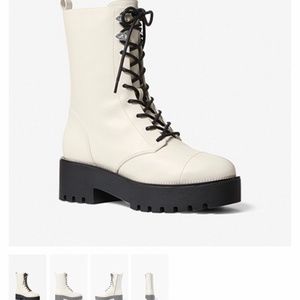 Michael Kors Bryce whit level combat boots